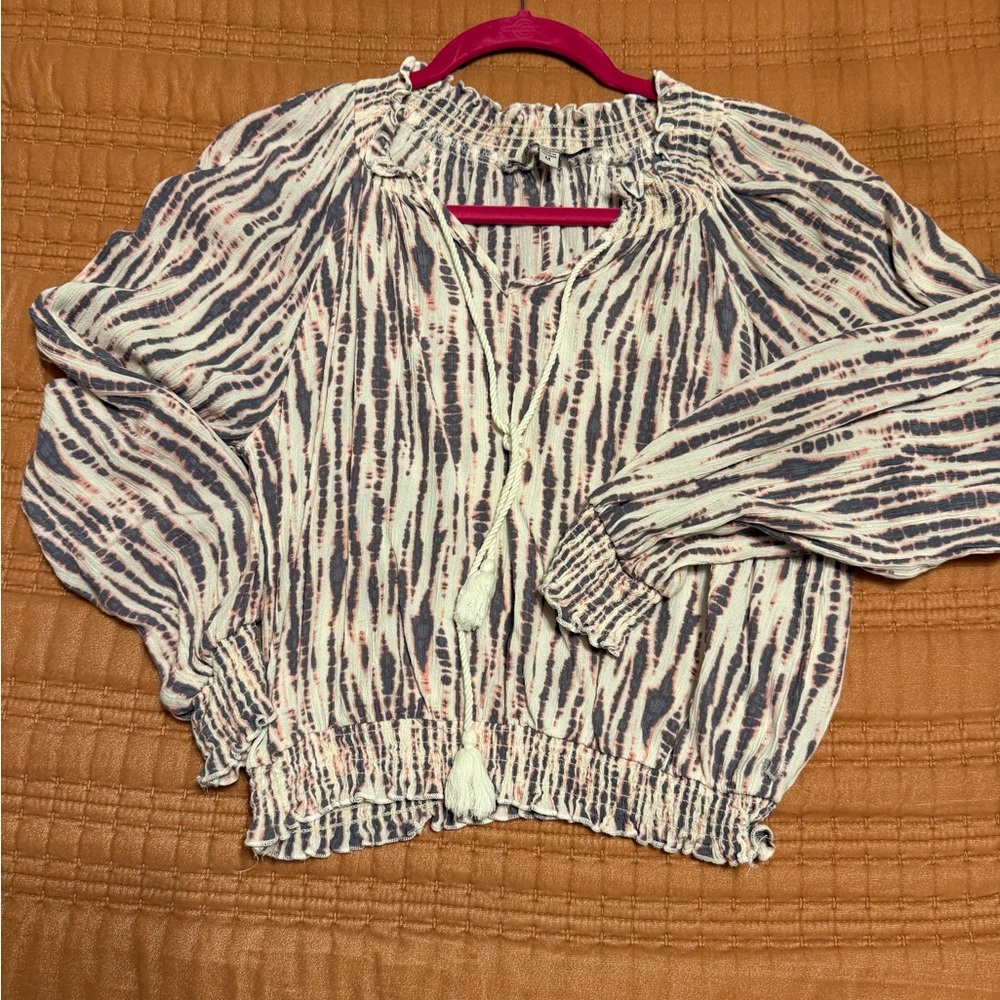 Gypsies & Moondust Striped Blouse in Black and Cream
